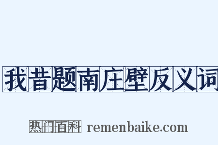 我昔题南庄壁反义词是什么意思的图片